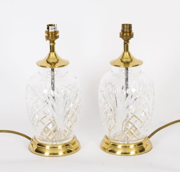 Vintage Pair Large Cut Glass Table Lamps  20th Century | Ref. no. A3945 | Regent Antiques
