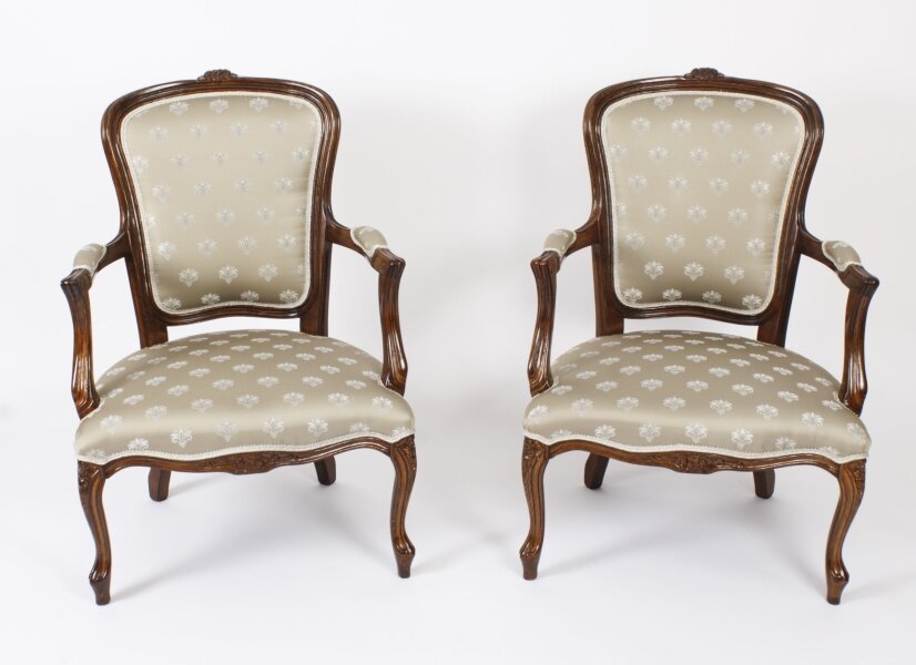 Superb Bespoke Pair  Louis Revival Walnut Armchairs | Ref. no. A4000a | Regent Antiques