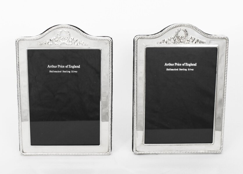 Vintage Pair Sterling Silver Photo Frames  by Arthur Price  & Co 1994  19x13cm | Ref. no. A4074b | Regent Antiques