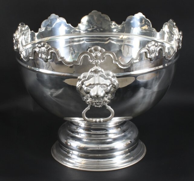 Vintage Banqueting Size Silver Plate Monteith Punch Bowl Cooler 20th C | Ref. no. A4086x | Regent Antiques