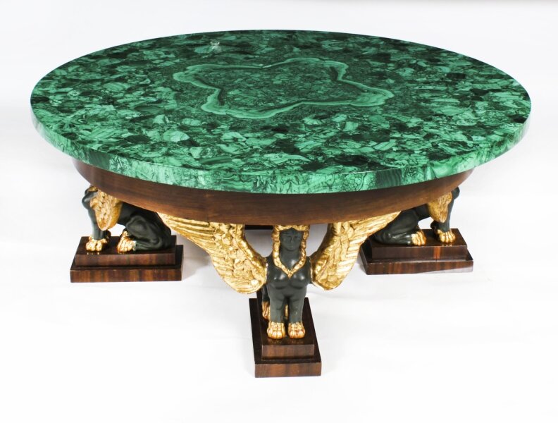 Antique Malachite and Walnut Patinated Bronze Coffee Table 20th C | Ref. no. A4133a | Regent Antiques