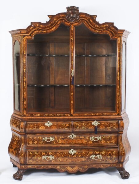 Antique Dutch Marquetry Inlaid Walnut Display Cabinet Vitrine 18th C | Ref. no. A4160 | Regent Antiques