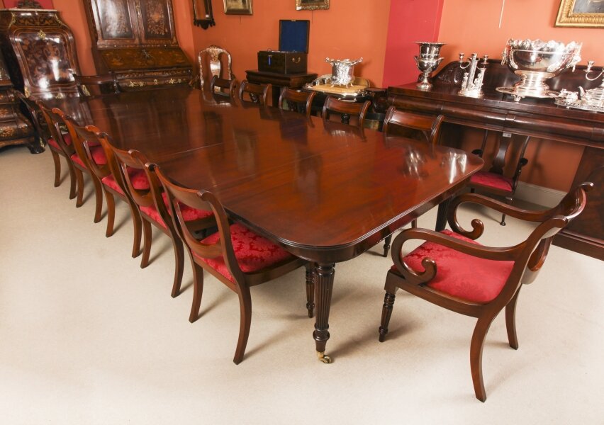 Antique 12ft Imperial Style Extending Dining Table C1810 & 12 Chairs 20thC | Ref. no. A4236a | Regent Antiques