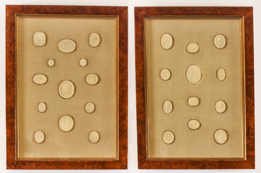 Antique Pair Framed Sets Grand Tour Intaglios 19th C | Ref. no. A4245 | Regent Antiques