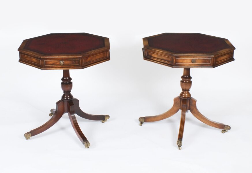 Vintage Pair Regency Revival Octagonal Drum Tables 20th C | Ref. no. A4274 | Regent Antiques