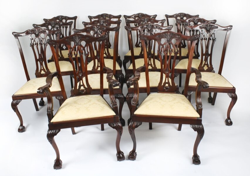 Antique Set of 14 Chippendale Revival  Dining Chairs 20th Century | Ref. no. A4279 | Regent Antiques