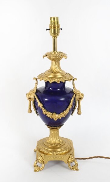 Antique Sevres Porcelain Royal Blue Ormolu Table Lamp c.1870 19th C | Ref. no. A4292 | Regent Antiques