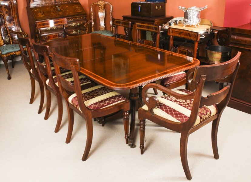 Vintage Regency Revival Dining Table by William Tillman & 8 Chairs 20th C | Ref. no. A4308a | Regent Antiques