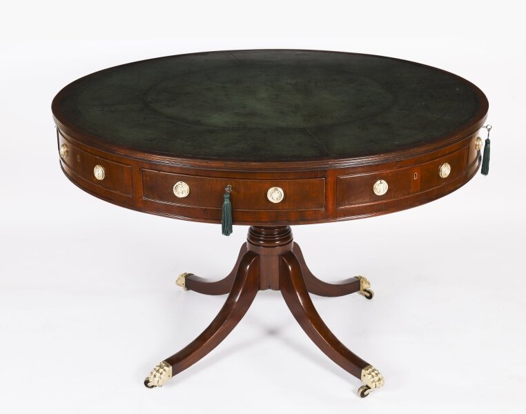 Antique George IV Flame Mahogany Library Drum Table  19th Century | Ref. no. A4349 | Regent Antiques