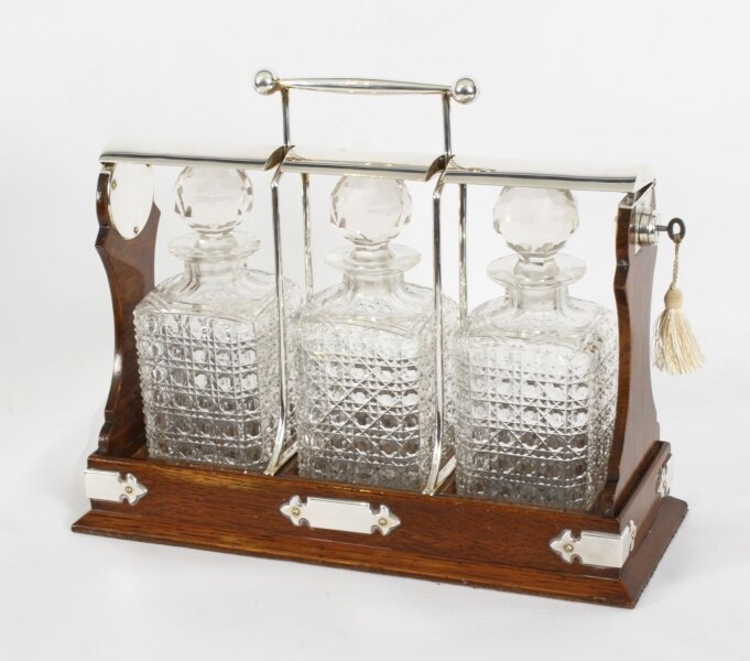 Antique Victorian English Silver Plated  3 Bottle Tantalus by Hobbs & Co C1870 | Ref. no. A4409 | Regent Antiques