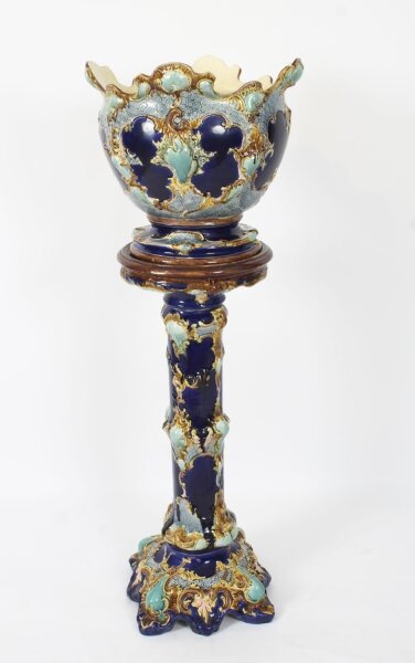 Antique  Victorian Majolica Jardiniere on Stand C1860 19th C | Ref. no. A4410 | Regent Antiques