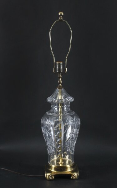 Vintage Large English Cut Glass Table Lamp Late 20th C | Ref. no. A4418a | Regent Antiques