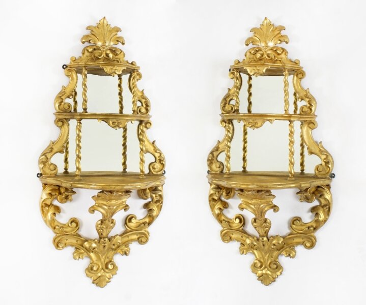 Antique Pair Rococo Giltwood Mirrored Wall Brackets 19th Century | Ref. no. A4420a | Regent Antiques
