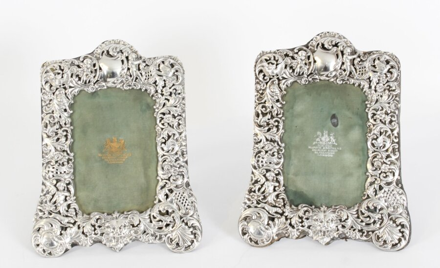 Antique Victorian Pair Sterling Silver Photo Frames by Mappin Bros  25x18cm | Ref. no. A4432 | Regent Antiques