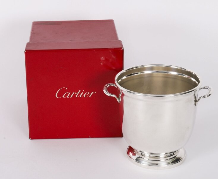 Vintage Boxed Silver Plate Cartier Ice Bucket 20th C | Ref. no. A4461 | Regent Antiques