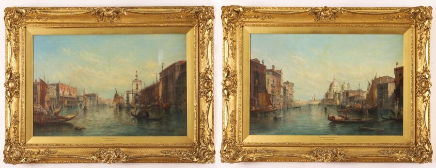 Antique Pair Oil Paintings Grand Canal Venice Alfred Pollentine  19th C | Ref. no. A4464 | Regent Antiques
