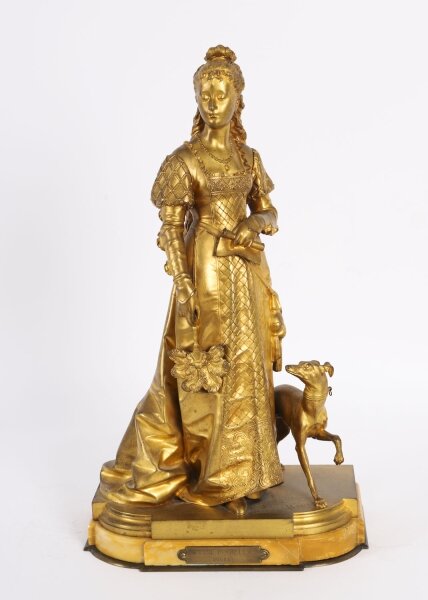 Antique Gilt Bronze Sculpture of Reine Isabella by  Eurotrope Bouret C 1870 | Ref. no. A4479 | Regent Antiques