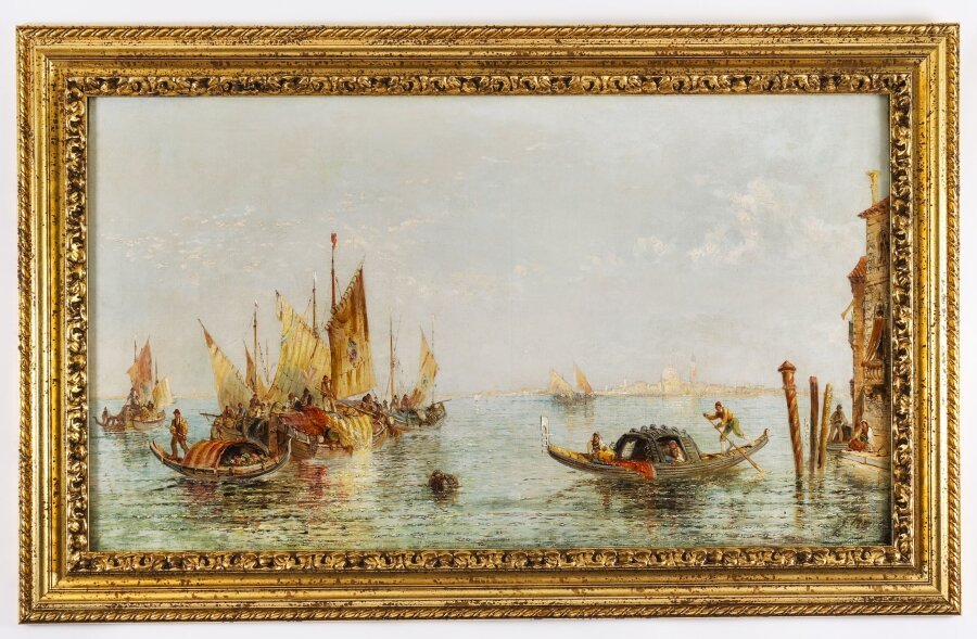 Antique Oil Painting "The Lagoon Venice" Jane Vivian 19th C | Ref. no. A4498 | Regent Antiques