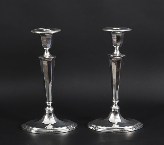 Antique George III Pair Old Sheffield Silver Plated Candlesticks C1790 | Ref. no. A4514a | Regent Antiques