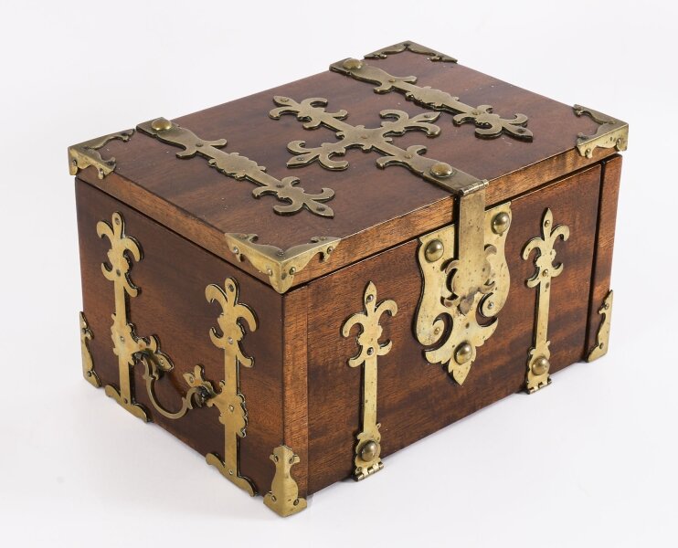Antique Burr Walnut Brass Mounted Strongbox Coffre Fort  19th C | Ref. no. A4559 | Regent Antiques