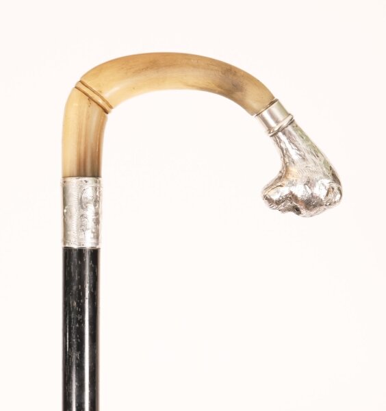 Antique English Boxer Dogs Head Walking Cane Stick Dated 1900  92cm / 36\' | Ref. no. A4615 | Regent Antiques