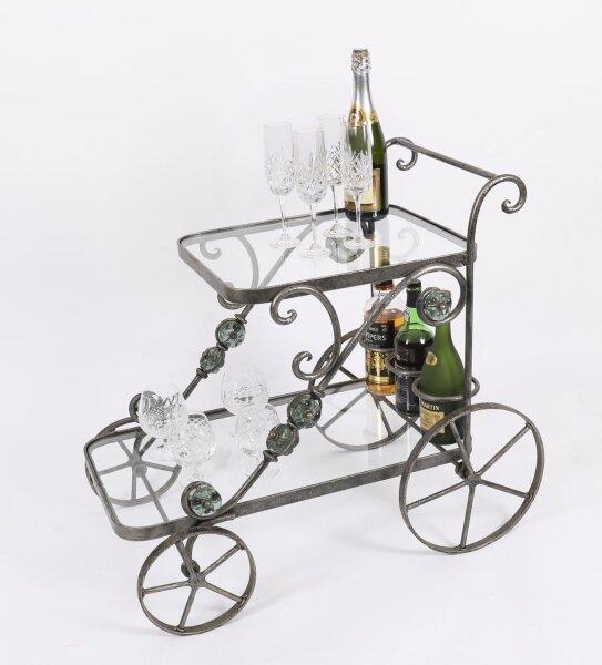 Vintage Modernist French Modernist Gilded Drinks Serving Trolley Mid Century | Ref. no. A4657 | Regent Antiques