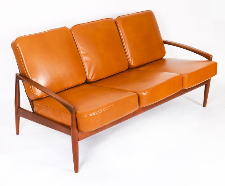 Kai Kristiansen "Paper Knife" teak tree sofa for Magnus Olesen Mid Century | Ref. no. A4661 | Regent Antiques