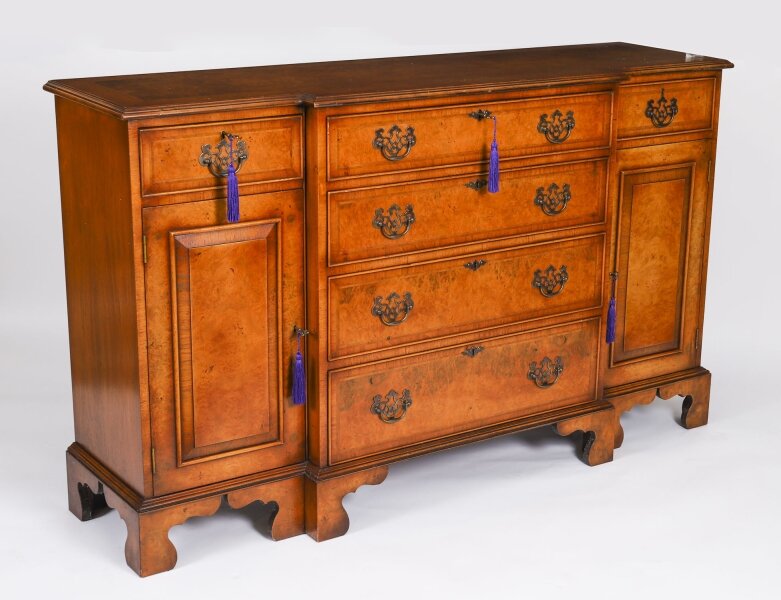 Vintage Burr Walnut Four Drawer Sideboard Credenza 20th C | Ref. no. A4725 | Regent Antiques