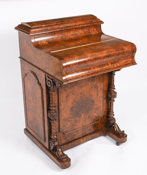 Antique Victorian Burr Walnut  & Inlaid Pop Up Davenport Desk  19th C | Ref. no. A4752 | Regent Antiques