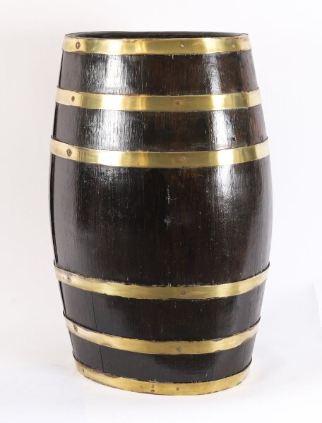 Antique Oval Brass Bound Barrel Umbrella Stick Stand 19th C | Ref. no. A4810 | Regent Antiques