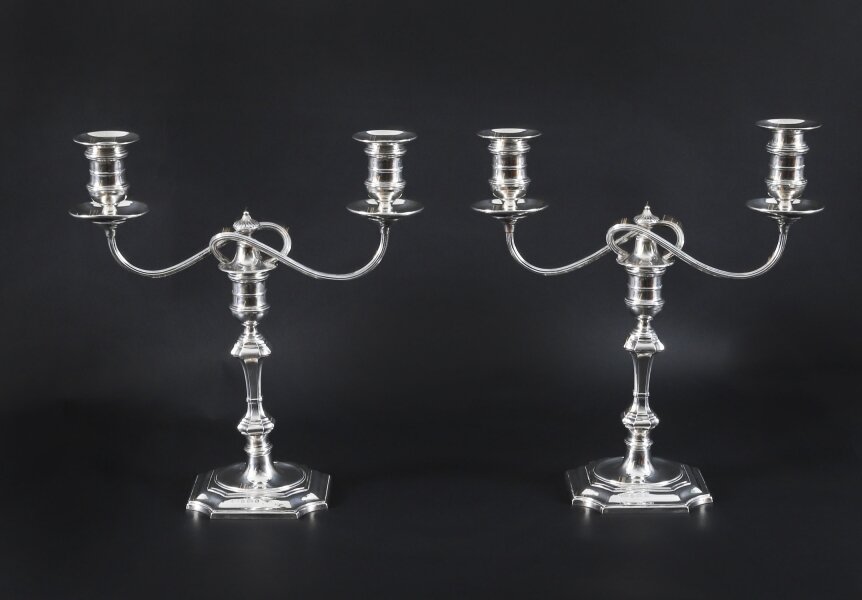 Antique Pair Sterling Silver Candelabra by Elkington & Co1903 | Ref. no. A4820 | Regent Antiques