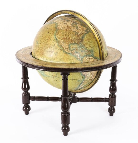 Antique Victorian Terrestrial Library Table Globe by Wyld\