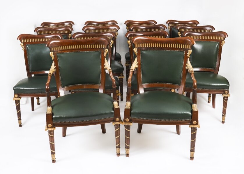 Antique Set of 14 French Mahogany & Giltwood Dining Chairs C 1860 19th Century | Ref. no. A4839 | Regent Antiques