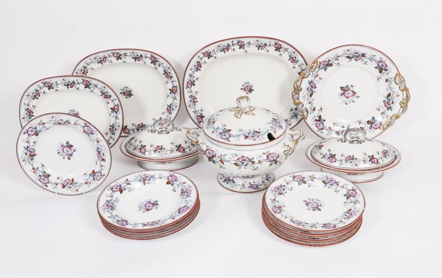 Antique 22 Piece Müller Volkstedt MV Co. Decorated Dinner Service, 20th C | Ref. no. A4864 | Regent Antiques