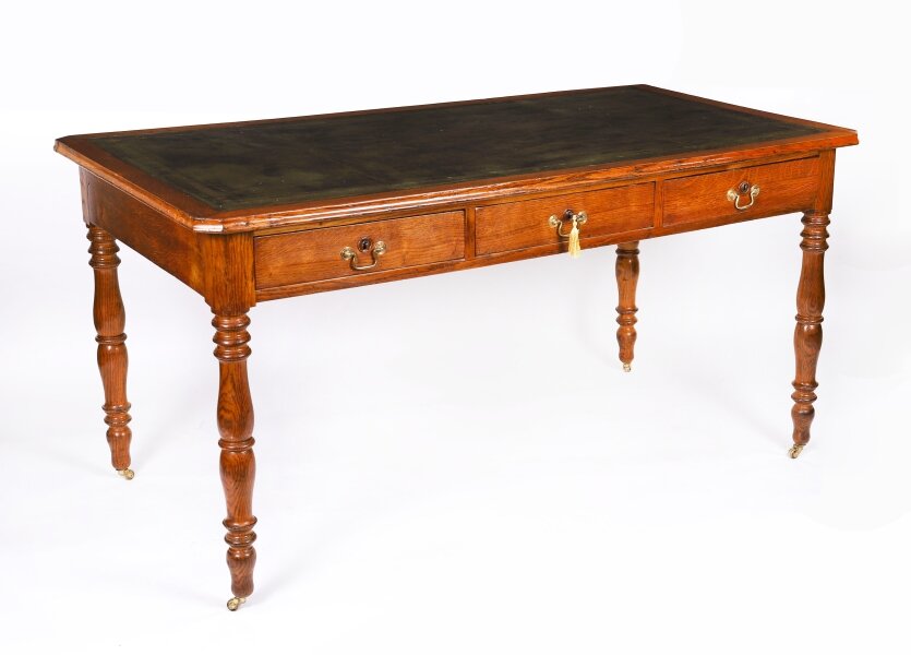 Antique Victorian 6 Drawer Oak Partners Writing Table Desk C1850 19th C | Ref. no. A4871 | Regent Antiques