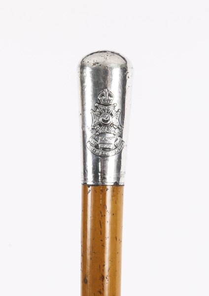 Antique British India Regiment Silver plated Walking Stick C1910 91cm/36inch | Ref. no. A4877 | Regent Antiques