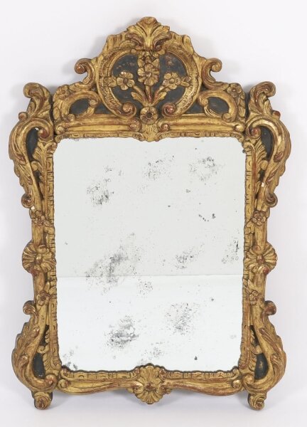 Antique French Giltwood Overmantel Rococo  Mirror  18th Century  92x64cm | Ref. no. A4895 | Regent Antiques