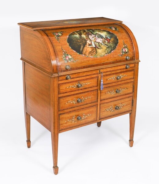 Antique English Late Victorian Sheraton Revival Satin wood Bureau c.1890 | Ref. no. A5001 | Regent Antiques