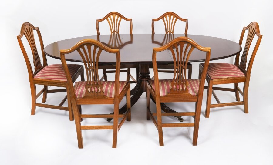 Vintage William Tillman Oval Regency Revival Dining Table & 6 chairs 20th C | Ref. no. A5004a | Regent Antiques