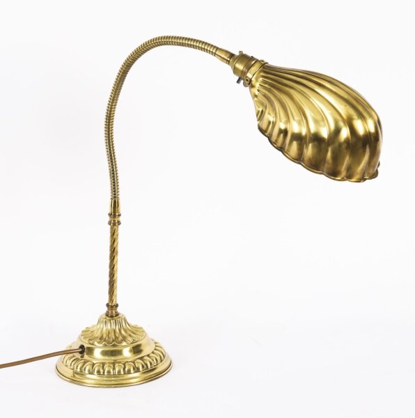 Vintage Art Deco Brass Shell  Desk Lamp Early 20th C | Ref. no. A5007 | Regent Antiques