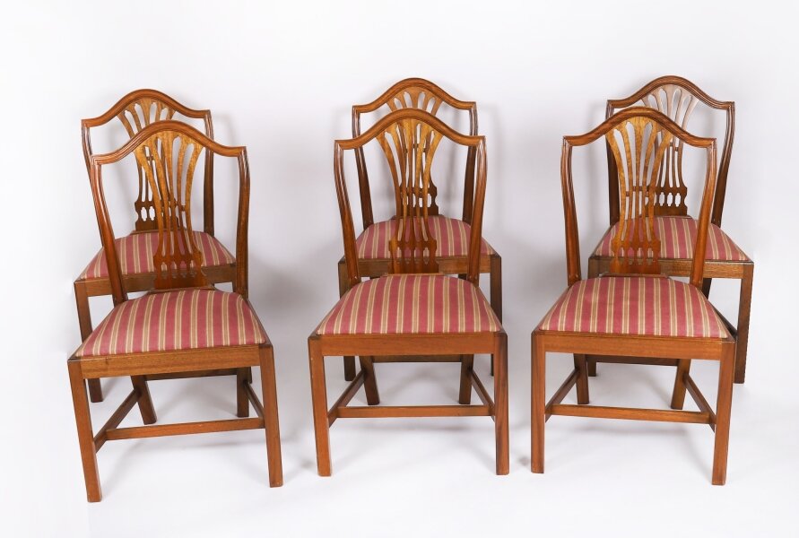 Vintage Set of Six Shield Back Mahogany Dining Chairs by William Tillman 20th C | Ref. no. A5010B | Regent Antiques