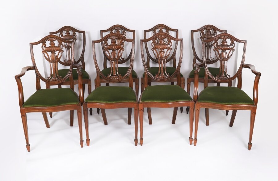 Antique Set 8 Edwardian Shield Back Dining Chairs  Circa 1910  20th C | Ref. no. A5011c | Regent Antiques