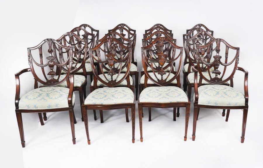 Antique Set of Sixteen Federal Revival Shield Back Dining Chairs  20th C | Ref. no. A5023 | Regent Antiques