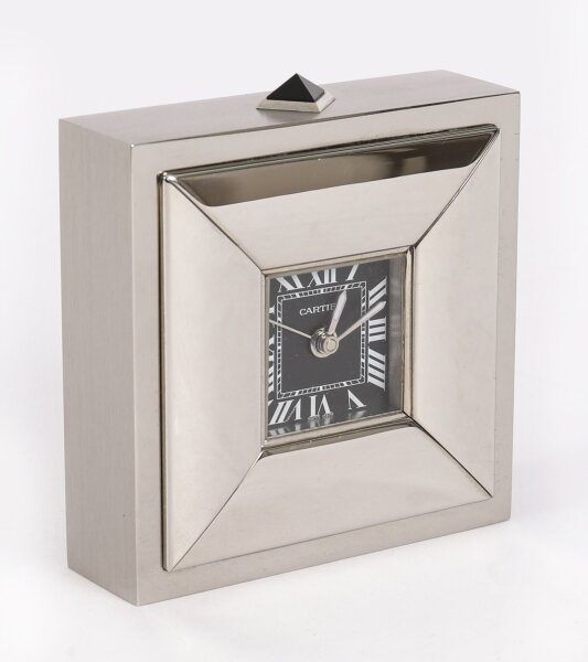 Vintage Cartier Paris Cased Palladium Plated Desk Alarm Clock C1990 | Ref. no. A5032 | Regent Antiques