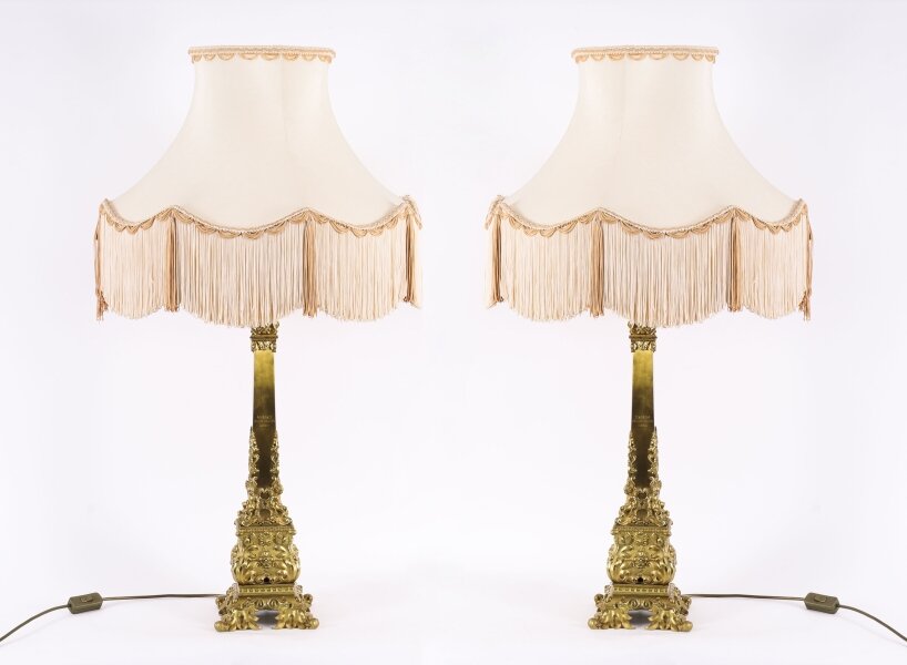 Antique Monumental Pair French Ormolu Corby Castle Table Lamps C1850 | Ref. no. A5062 | Regent Antiques
