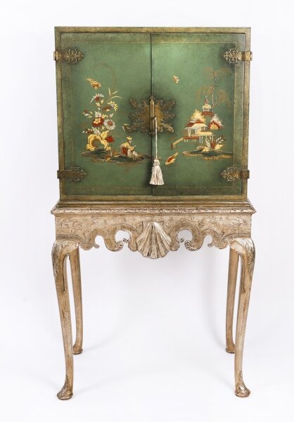Antique Harrods Green Lacquered Cocktail Cabinet on Stand Mid 20th C | Ref. no. A5076 | Regent Antiques