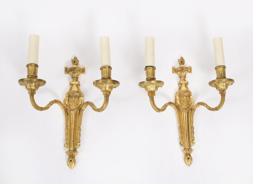 Antique Pair of French Louis Revival 2 Branch  Ormolu Wall Lights C1880 | Ref. no. A5087a | Regent Antiques