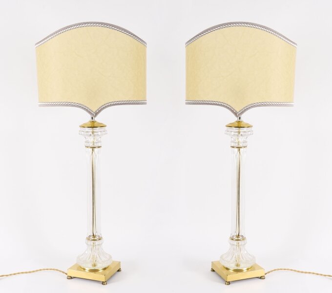 Antique Monumental Pair Art Deco Glass & Ormolu Table Lamps 20th C | Ref. no. A5101 | Regent Antiques
