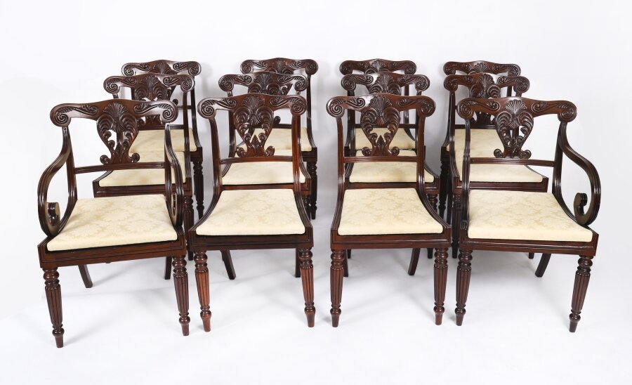 Antique Set 12 Irish Regency Bar Back Dining Chairs  C1825 19th C | Ref. no. A5115 | Regent Antiques