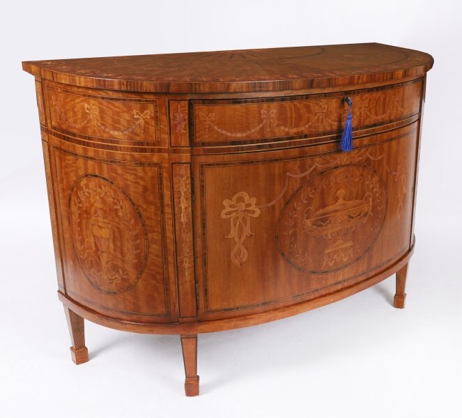 Antique English Sheraton Revival Satinwood and Marquetry Cabinet  Circa 1900 | Ref. no. A5118 | Regent Antiques